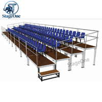 Scène de chorale modulaire à pieds fixes en alliage d'aluminium, stable, avec une capacité de charge de 1000 kg, pour événements scolaires et compétitions