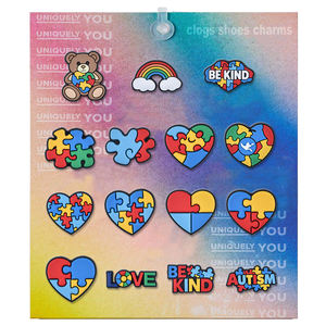 Set <span class=keywords><strong>de</strong></span> Charms para Zapatos con Diseño <span class=keywords><strong>de</strong></span> Pieza <span class=keywords><strong>de</strong></span> Rompecabezas <span class=keywords><strong>de</strong></span> Concienciación sobre el Autismo, Charms 'Be Kind' para Decoración <span class=keywords><strong>de</strong></span> Zapatos Tipo Clog - Product Image 3