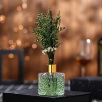 Diffuseur de parfum floral personnalisé 80 ml, décor floral, pot en verre de luxe, logo, huile naturelle fraîche, sans alcool, artisanal, parfum d'ambiance pour la maison