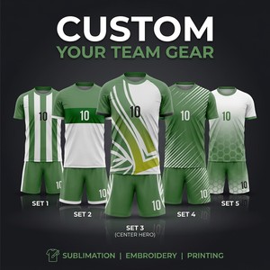 Maillots de football personnalisés, design gratuit, maillots de football de haute qualité en polyester, uniformes de football pour les équipes, les clubs, les hommes et les enfants - Product Image 1