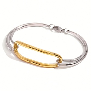 Joyería Personalizada, Superventas, Resistente al Agua y al Deslustre, Brazalete de Acero Inoxidable Chapado en Oro de 18K - Product Image 1