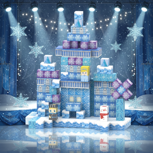 PX-master Guangdong Factory Wholesale Customizable Ice Snow Princess Castle World Assembly DIY Puzzle Set Magnetic Plastic ABS - Product Image 2