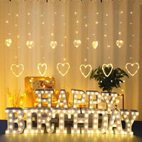 Lumière LED en forme de lettre, lumière LED en plastique en forme de cœur, alphabet, numéro, pour mariage, Saint-Valentin, ornement, fête d'anniversaire, décoration DIY