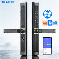 Cerradura Inteligente para Puerta Corredera de Vidrio, IP65 Impermeable, Fechaduras Inteligentes Tuya Wifi Ttlock, Huella Digital, Diseño Delgado