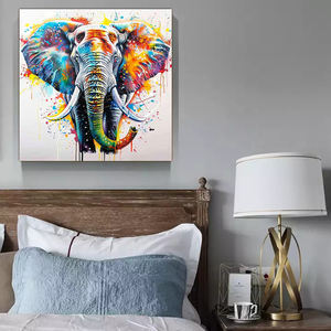 Elefante tela da parete arte acquerello elefante <span class=keywords><strong>poster</strong></span> e stampa colorato elefante africano moderno astratto decorazione da parete pittura - Product Image 2