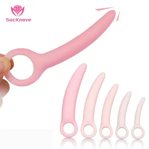 SacKnove-Juego de 5 piezas de silicona rosa para adultos, esparcidor de agujero trasero, estimulador Vaginal y Anal, juguete sexual, tapón Anal para parejas