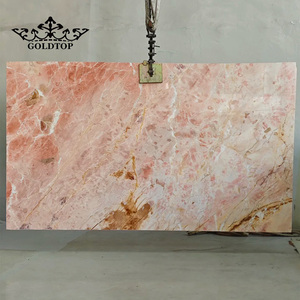 Losas de Mármol Rosa Aurora Goldtop, Naturales y Pulimentadas, para Encimeras, Mesas de Vanidad, Pisos, Mesas de Comedor, Mesas de Centro, Hoteles y Villas - Product Image 1