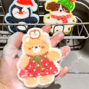 Éponge de nettoyage de cuisine absorbante écologique personnalisée en cellulose et coton de pulpe de bois, très vendue - Product Image 4