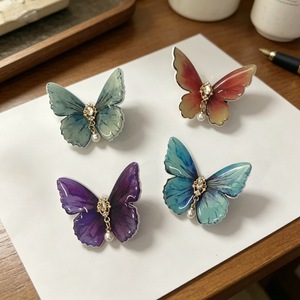 Exquisite rhinestone butterfly hair <b>clip</b>, side <b>clip</b>, elegant hairpin for women, 2025 new style, high-end duckbill <b>clip</b> head - Product Image 1