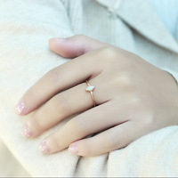 Bague en or massif 14 carats de style coréen et japonais, bijoux légers, simple et polyvalente, bague en opale naturelle, opale marquise unie