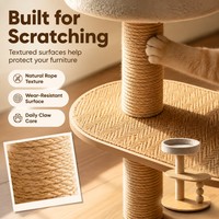 Arbre à chat moderne à plusieurs niveaux en bois avec poteaux à gratter en sisal