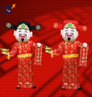 QUTENG Nouvelle Arrivée Mascotte Artisanale Costume Premium de Haute Qualité Tenue Promotionnelle Costume de Fête Mascotte de la Richesse Mascotte Mammon Adulte