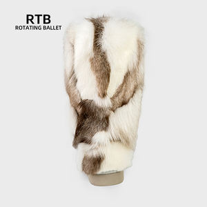 บูทขนสุนัขจิ้งจอกยาวแบบต่อกันลื่นพื้นยางรองเท้ากันลื่นรองเท้าบูทหิมะกันหนาวสำหรับกลางแจ้งฤดูหนาว - Product Image 4