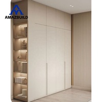 AMAZBUILD Coiffeuse en bois au design moderne avec miroir à porte vitrée, armoire de chambre et armoire murale pour mobilier de chambre