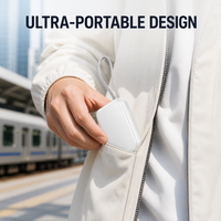 Batterie externe de poche 5000 mAh avec câble Type-C intégré, affichage LED numérique, charge rapide, logo personnalisé, cadeau d'entreprise