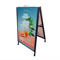 Panneau publicitaire rectangulaire double face en métal 61x91cm (24x36 pouces) avec cadre pour affichage sur trottoir et cour avant