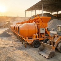 Bétonnière automatique robuste avec alimentation par trémie pour les chantiers de construction générale