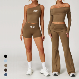 Completo Sportivo da Donna di Alta Qualità in Due Pezzi, Vendita Calda, Tuta da Palestra, Fitness e Yoga, Leggings Sportivi a Vita Alta con Effetto Push-Up Personalizzato - Product Image 1