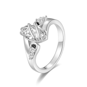 S925 Sterling Silver Marquise Cut Moissanite Twisted Open <b>Adjustable</b> <b>Ring</b> For Women Engagement Wedding Jewelry Gift - Product Image 2