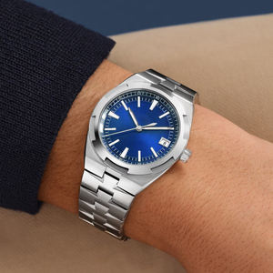 โรงงานนาฬิกา HANNAH MARTIN รับผลิตนาฬิกาแบรนด์ของคุณเอง นาฬิกากันน้ำ สแตนเลสสตีล เรียบง่าย นาฬิกาจักรกลผู้ชาย ระดับไฮเอนด์ สไตล์มินิมอล - Product Image 2