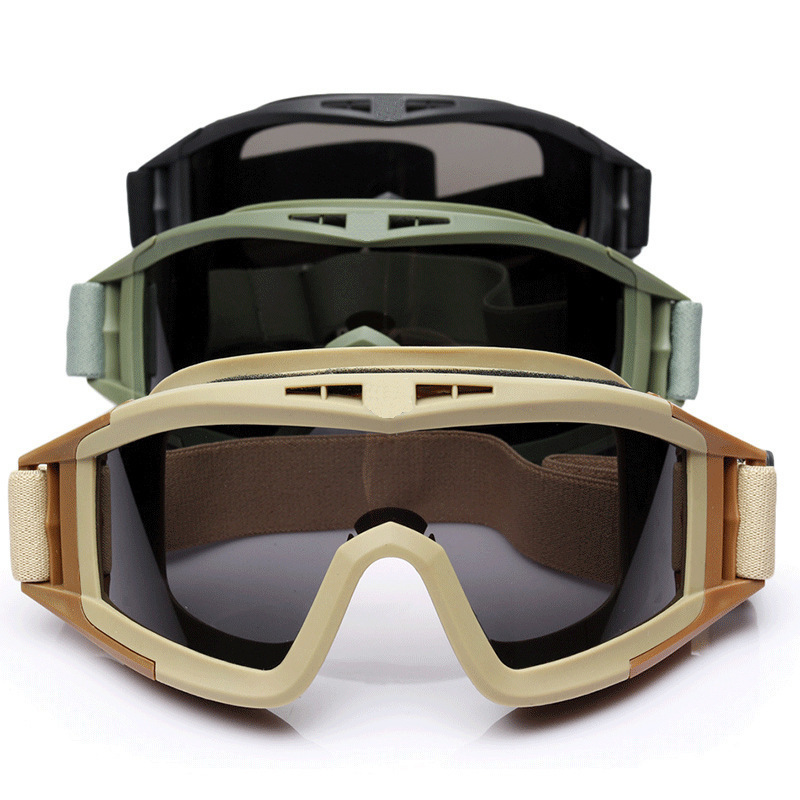 Lunettes De Course Gaeirt – Polycarbonate Polarisé, Anti-poussière, UV, Monture Noire Full Rim – Sport, Cyclisme, Désert