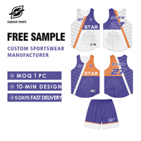 Ensemble de maillots de basket-ball imprimés recto verso, taille plus |   Uniforme réversible personnalisé unisexe pour les équipes et ligues scolaires