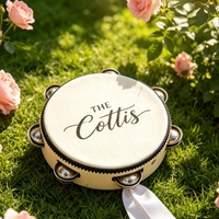 4/6 Inch Customizable Wedding Tambourine, Birch Wood with Sheepskin Head, Wholesale Festival Gift Percussion Instrument