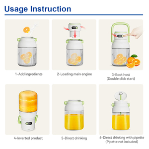 Appareil à smoothie et jus, capacité de 1000ml, double tasse, 18000 tr/min, étanche IPX6, charge de type C, sans BPA. Meilleur compagnon de voyage - Product Image 4