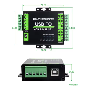 Convertisseur USB RS485/422 industriel isolé, puce originale FT4232HL, 4 canaux, prend en charge le montage sur rail USB, neuf, garantie de 3 mois - Product Image 2