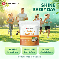 Capsules de Vitamine D3 K2 MK7 en Gélules Molles 10000UI 200mcg à l'Huile de Coco pour l'Absorption du Calcium, la Force Osseuse, l'Immunité et la Santé Cardiaque (OEM)