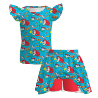 Robe d'été pour bébés et enfants à col rond en soie de lait, respirante, à volants, style princesse, avec boutons, longueur genou, pour filles, personnages de dessins animés, ODM