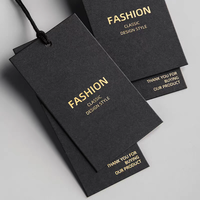 Étiquettes suspendues personnalisées en papier kraft pour chaussettes et vêtements, écologiques, logo personnalisé noir