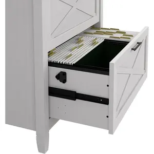 Farmhouse Pure White Oak X Design Key West Archivador lateral con 2 cajones Muebles <span class=keywords><strong>de</strong></span> oficina <span class=keywords><strong>de</strong></span> la marca YF para el hogar y la Oficina - Product Image 5