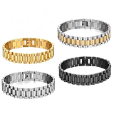 FATGNA กำไลข้อมือสแตนเลสชุบทองสลักตามสั่งทันสมัยกำไลข้อมือแบบตัวเลขสำหรับงานปาร์ตี้ใช้ได้ทั้งชายและหญิง - Product Image 2