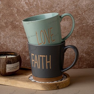 Compre a granel Food Contact Safe America Style Tazas grandes Diseño de letras populares Taza de café de cerámica para regalo - Product Image 2
