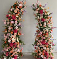 J-H090 Großhandel Hochzeits-Blumenbogen Blumenbogen-Hintergrund Künstliche Rosen-Grünbogen-Blumenarrangements für Hochzeiten