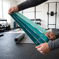 Set de Pilates y Yoga, Bandas de Resistencia de Alta Calidad para Gimnasio, Bandas Elásticas de Silicona Verde para Ejercicios