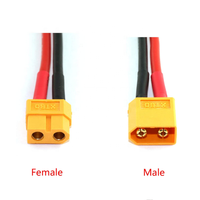XT60 Connecteur Mâle et 1 PIÈCES Connecteur Femelle avec 5.9 Pouces 14AWG Câble pour Batterie Lipo RC Drone FPV