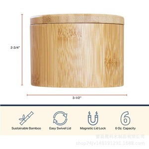 Wooden Spice <b>Jar</b> With Lid Airtight <b>Kitchen</b> <b>Storage</b> Container <b>For</b> Salt Seasoning Shandong Made - Product Image 2