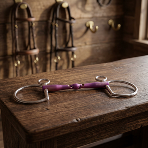 Bridon Baucher à double articulation en titane rose Tough Tack TT-PTB-001 avec emballage personnalisé - Product Image 2