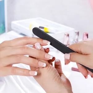 Bán Buôn Giá Rẻ Đôi Giấy Nhám Nail Beauty Salon Chuyên Nghiệp Đen Chất Lượng Acrylic 100/180 Nail File