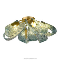 Luminaire moderne en verre bleu, design floral créatif, pour chambre à coucher, salle à manger, salon