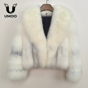 Abrigo de Piel de Zorro Cruzado Natural de Lujo para Mujer, Corto, Grueso y Cálido, con Cuello Vuelto y Forro de Seda, Ideal para Invierno - Product Image 2