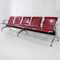 Chaise d'attente publique 5 places pour gare routière, station de métro, train, siège confortable pour salle d'attente d'aéroport, immeuble de bureaux