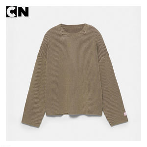 Suéter con Certificación BSCI, Fábrica de Suéteres, Logotipo Personalizado, Suéter de Punto Jacquard con Letras Vintage, Informal, Ajustado, para Mujer, Invierno - Product Image 3