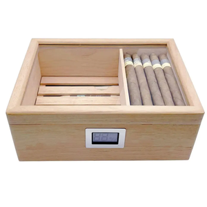 Customized Wood Cigar Gift Box Cabinet Cardboard Cigar Packaging Natural Cigar Humidor Boxes