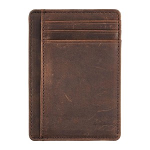 Genuine Leather Minimalist <b>Card</b> Holder 4 Inch RFID Anti-Theft Ultra Thin One Piece For Everyday Use - Product Image 3