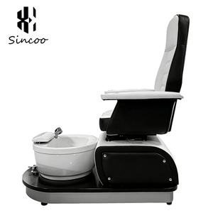 Sillón de Pedicura de Lujo Europeo Blanco de Cuero PU con Vidrio y Plástico, para Masaje de Uñas y Spa, con Hidromasaje, Color Personalizable de Fábrica - Product Image 4