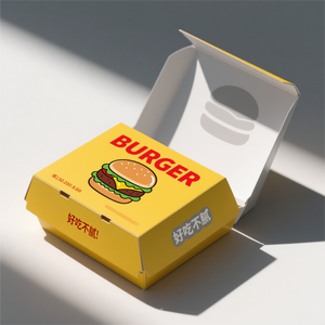 ハンバーガーボックス使い捨てペットフードグレード包装ハンバーガー用カスタマイズ可能クラフト紙ギフト用テイクアウト食品 - Product Image 1