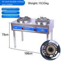 Cuisinière à gaz de table à double foyer avec protection anti-flamme, haute pression, pour la cuisine chinoise